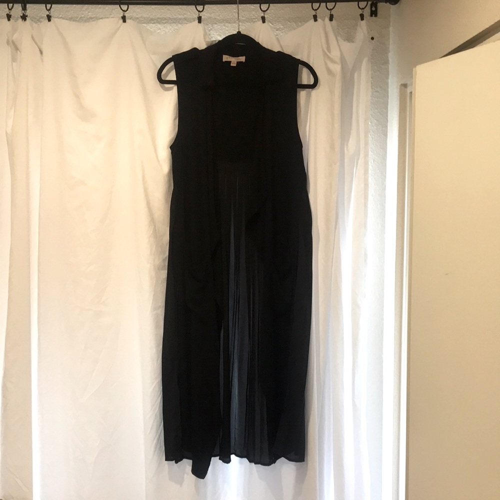 Philosophy Size Small Black Duster Vest with Pockets